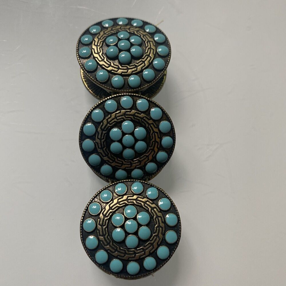 Arizona Jean Co Stretchable Bracelet Teal  Bronze Look Western